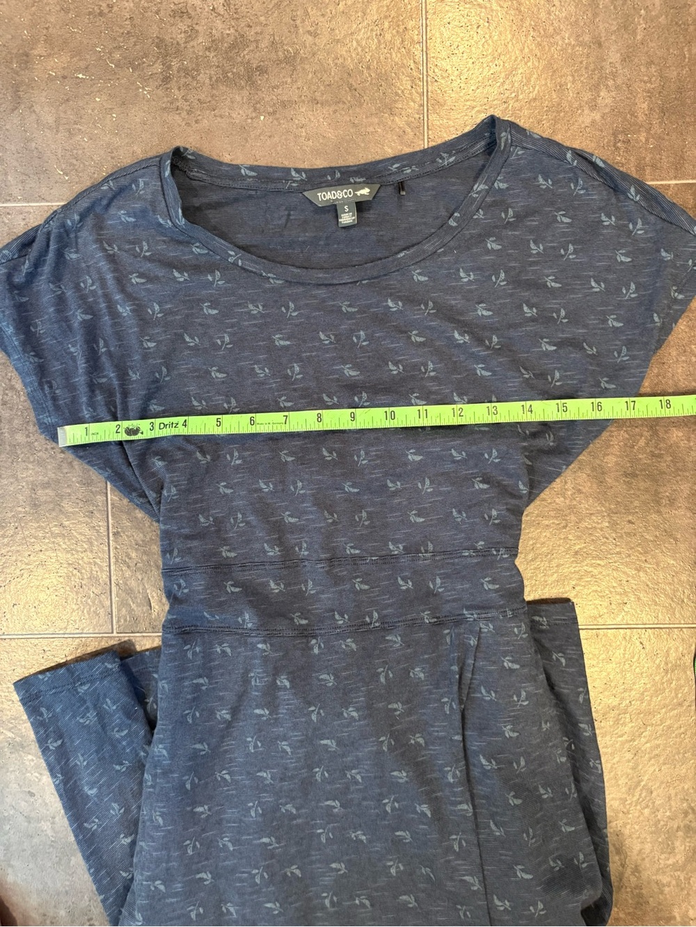 Toad & Co Women’s short sleeved dress Navy Knee Length Organic Cotton Summer - Picture 7 of 7